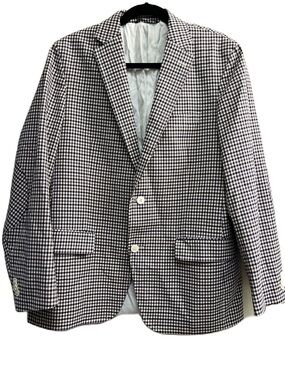 S. Cohen Sydney Men's Black, Purple & White Checked Sports-coat Blazer 40R
